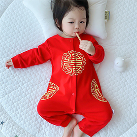 长袖红服哈衣